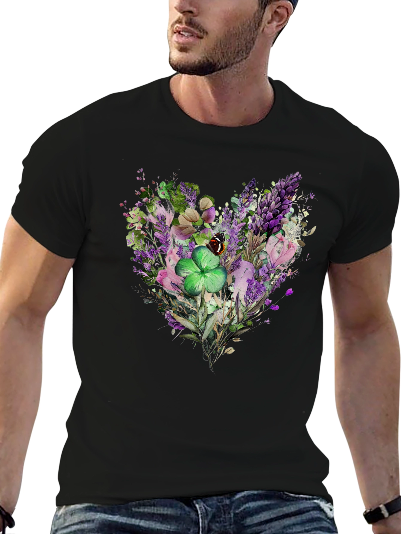 Floral Heart Clover St. Patricks Day T-Shirt