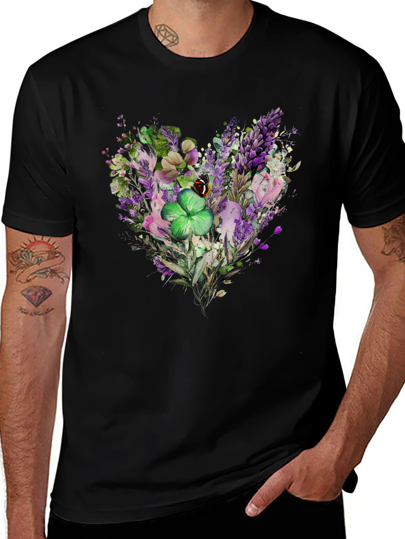Floral Heart Clover St. Patricks Day T-Shirt