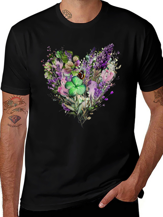 Floral Heart Clover St. Patricks Day T-Shirt