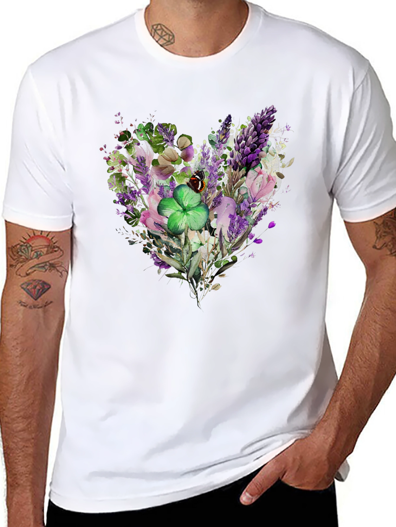 Floral Heart Clover St. Patricks Day T-Shirt