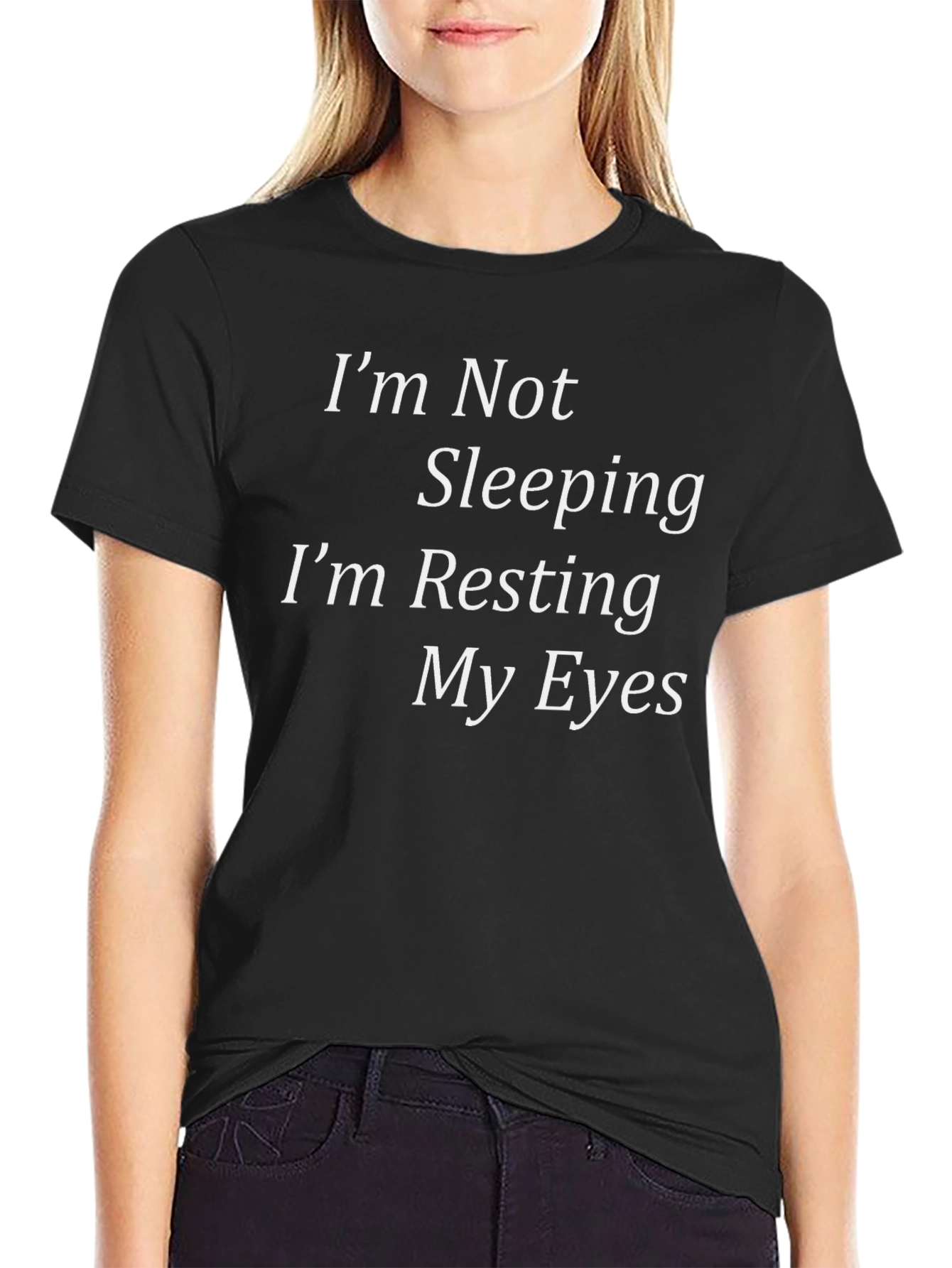Funny Resting My Eyes Black T-Shirt