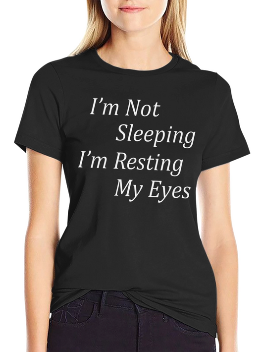 Funny Resting My Eyes Black T-Shirt