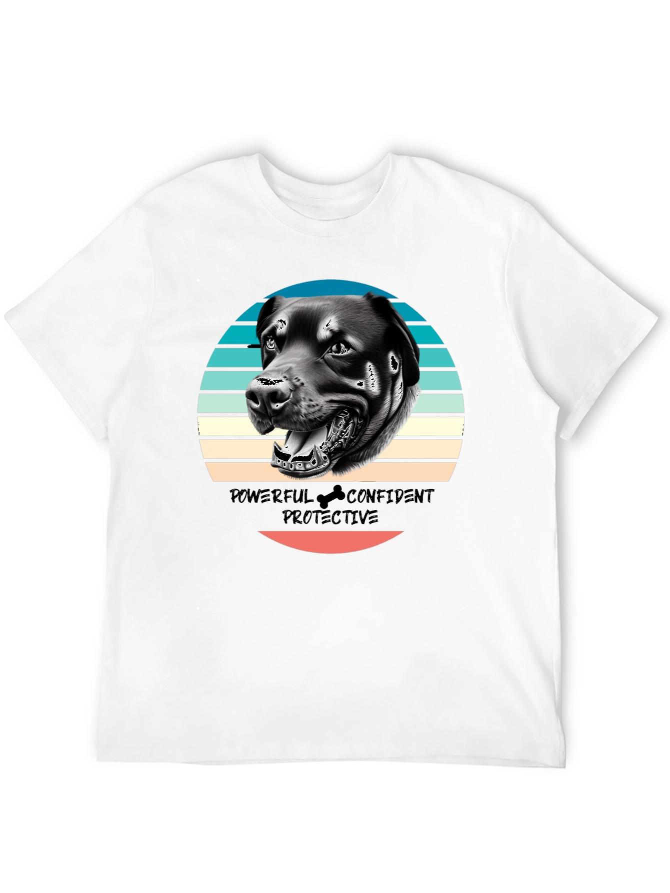 Dog Graphic Tee - Powerful Confident Protective Rottweiler T-Shirt