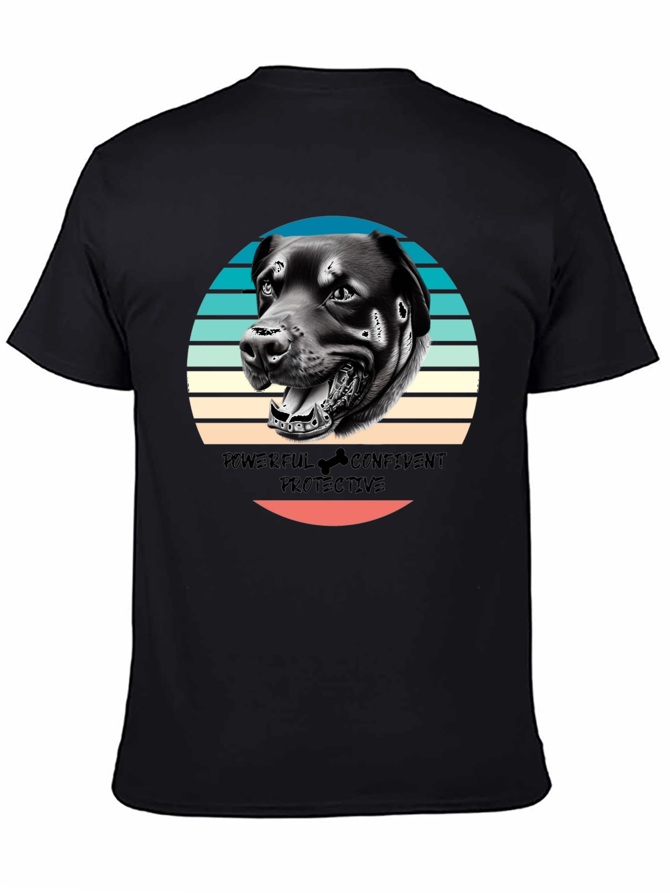 Dog Graphic Tee - Powerful Confident Protective Rottweiler T-Shirt