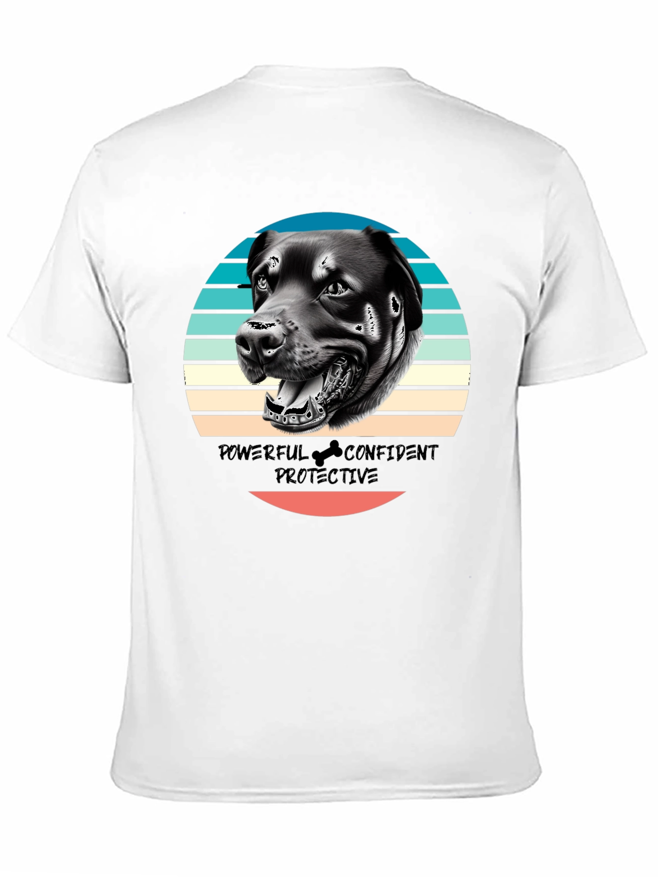 Dog Graphic Tee - Powerful Confident Protective Rottweiler T-Shirt