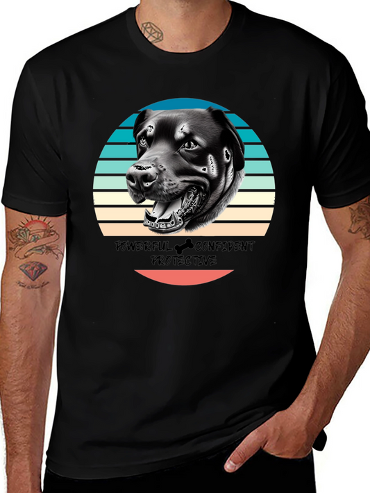Dog Graphic Tee - Powerful Confident Protective Rottweiler T-Shirt