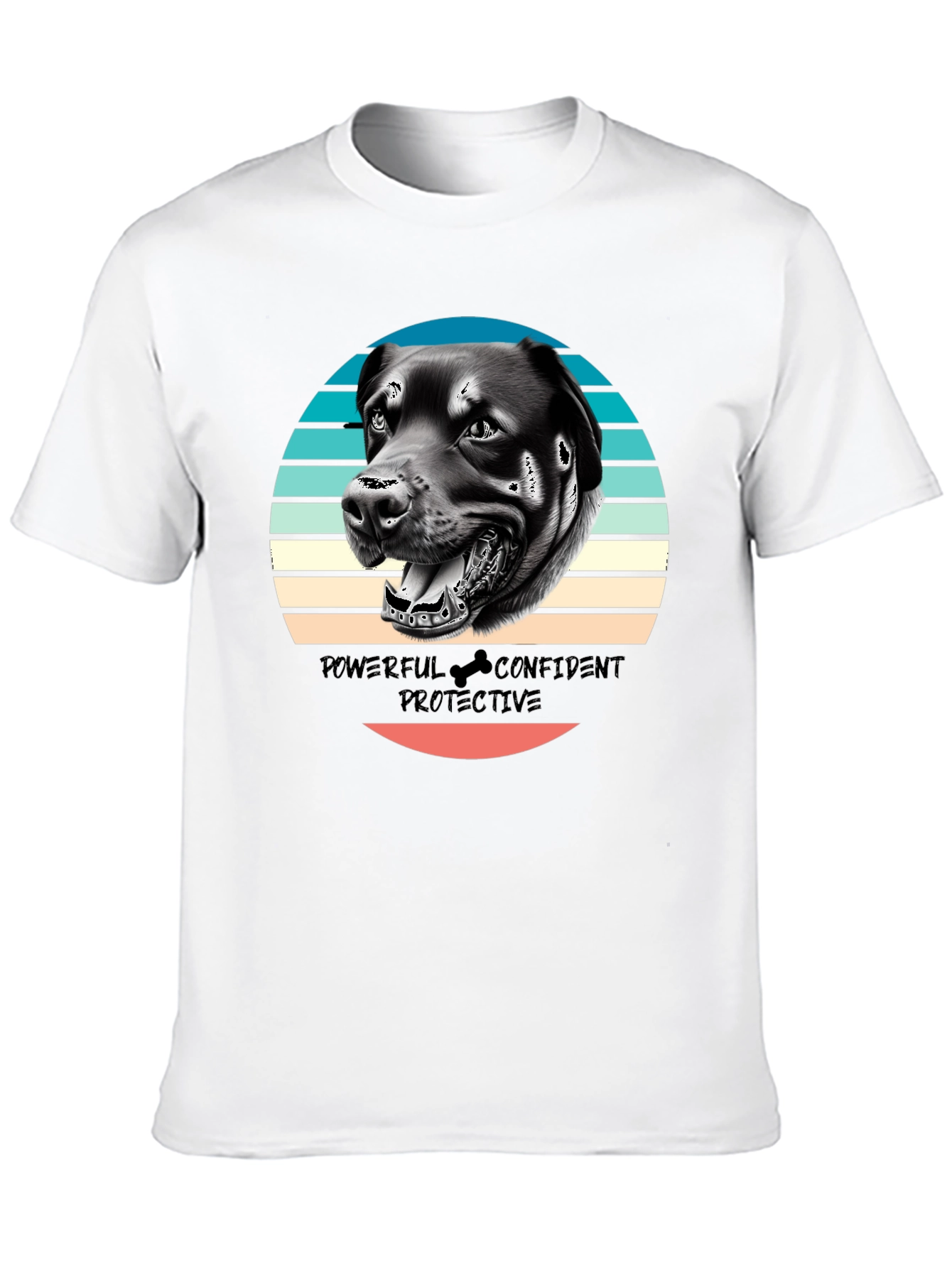 Dog Graphic Tee - Powerful Confident Protective Rottweiler T-Shirt