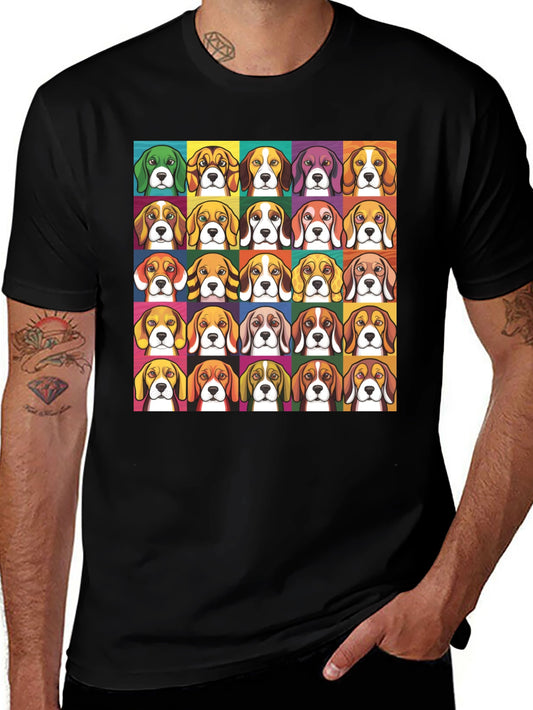 Colorful Beagle Dog Breed Graphic Print T-Shirt