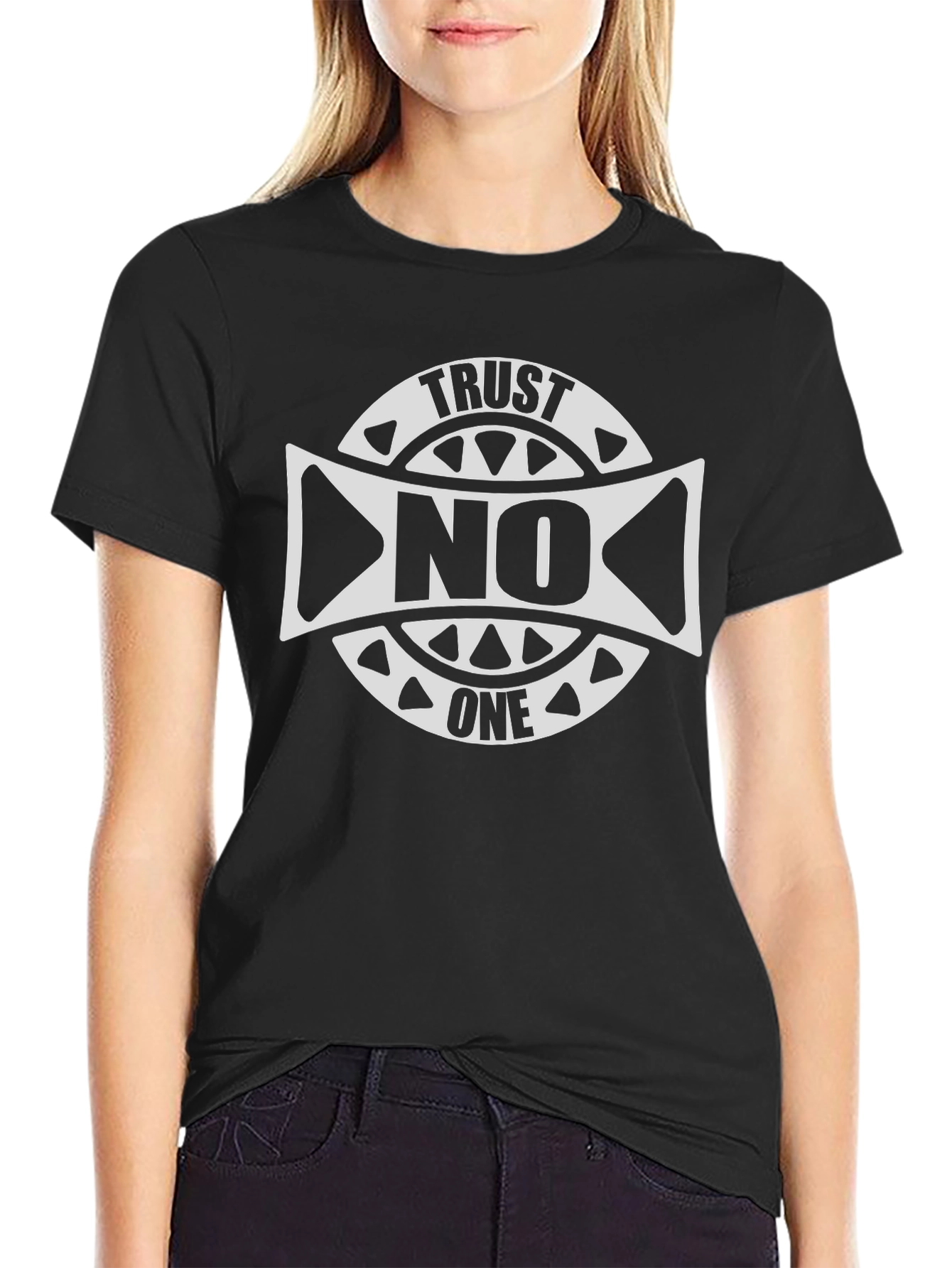 Trust No One Graphic Tee - Black