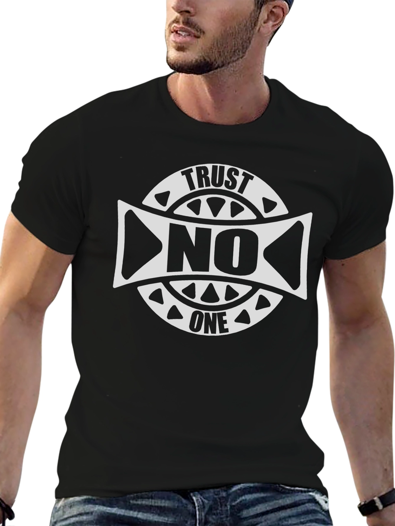 Trust No One Graphic Tee - Black