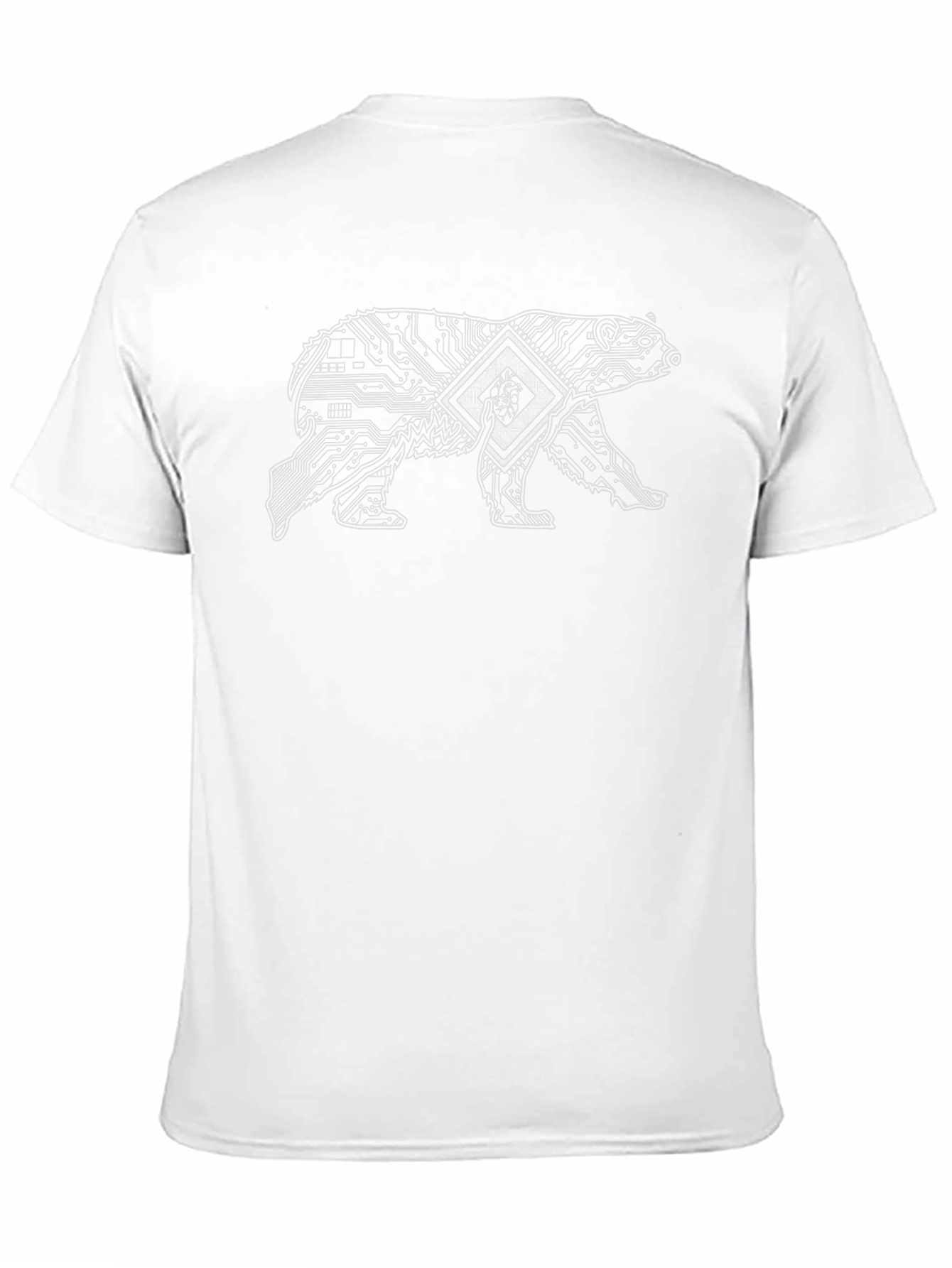 Tech Bear Graphic Tee - Modern Animal Print Shirt