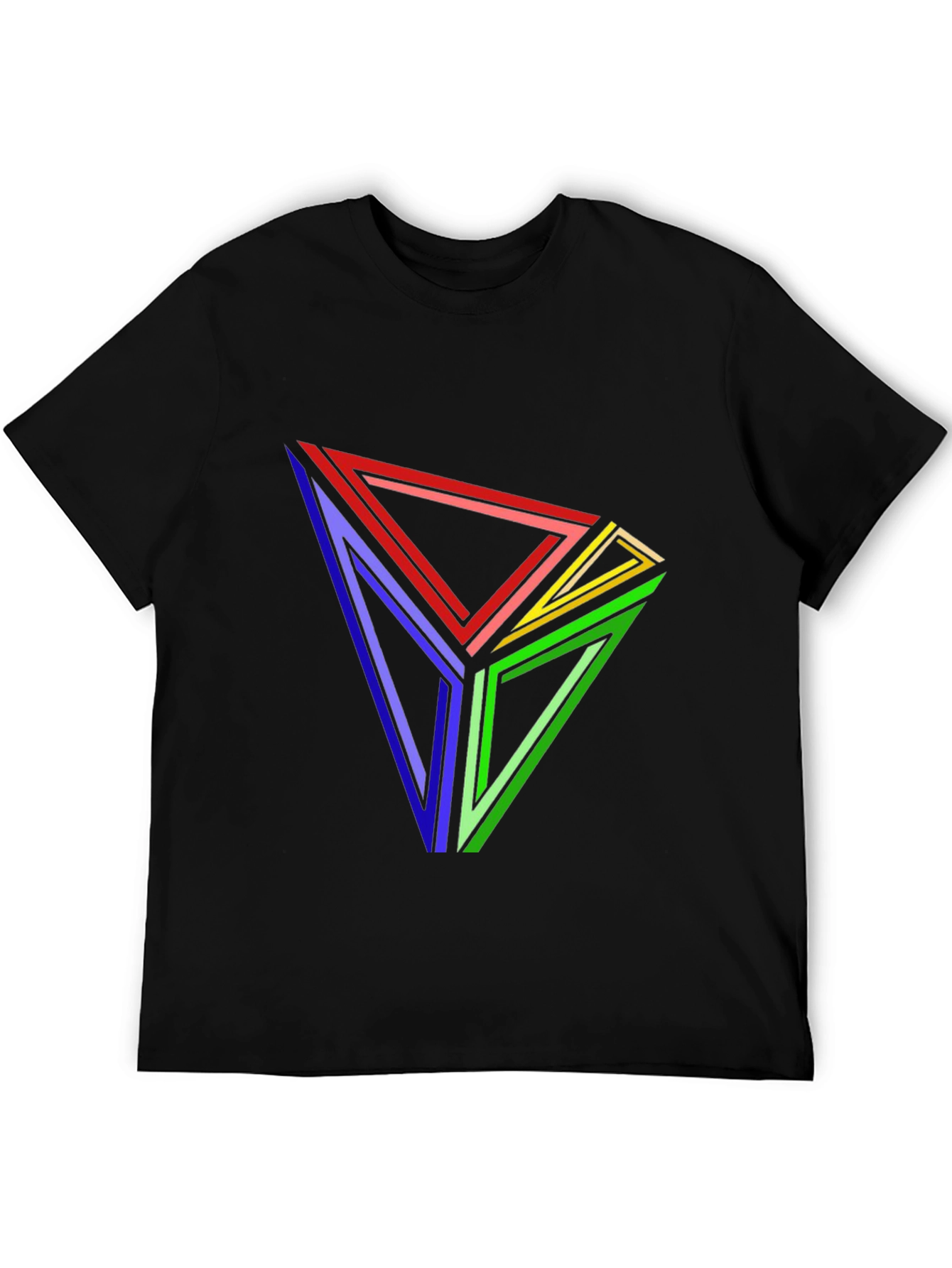 Geometric Triangle T-Shirt - Abstract Illusion Tee