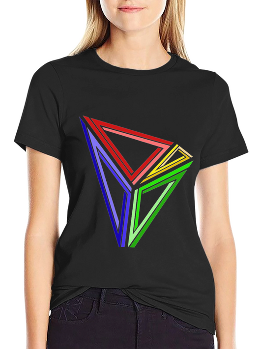 Geometric Triangle T-Shirt - Abstract Illusion Tee