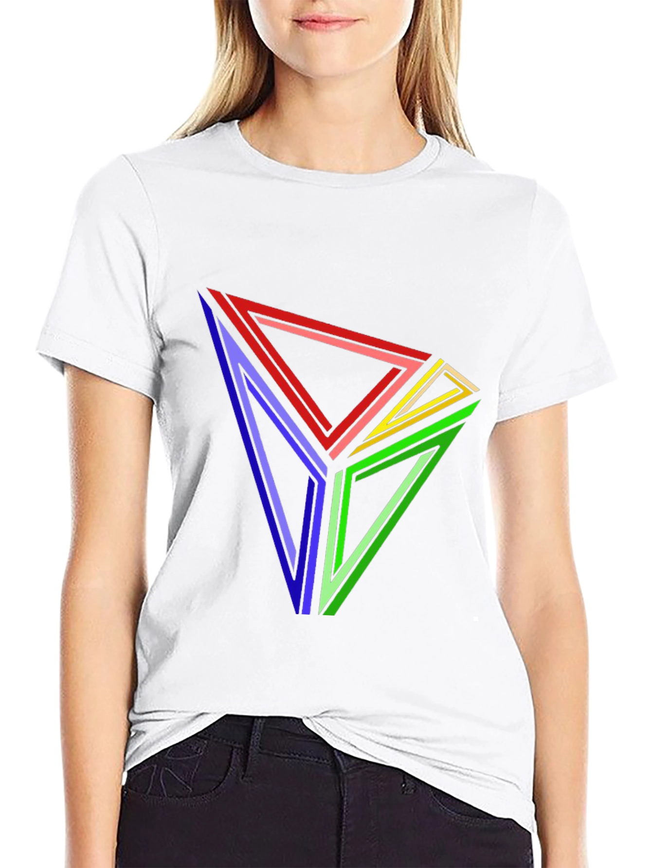 Geometric Triangle T-Shirt - Abstract Illusion Tee