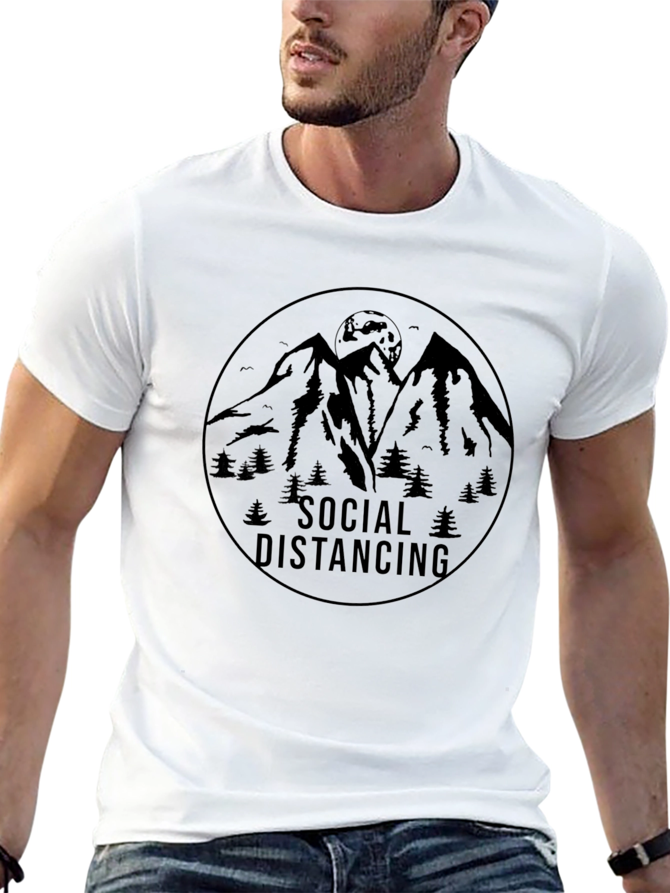 Social Distancing Mountain Graphic Tee