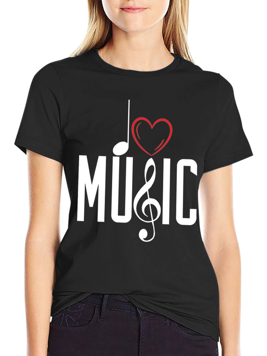 I Love Music Black Graphic Tee