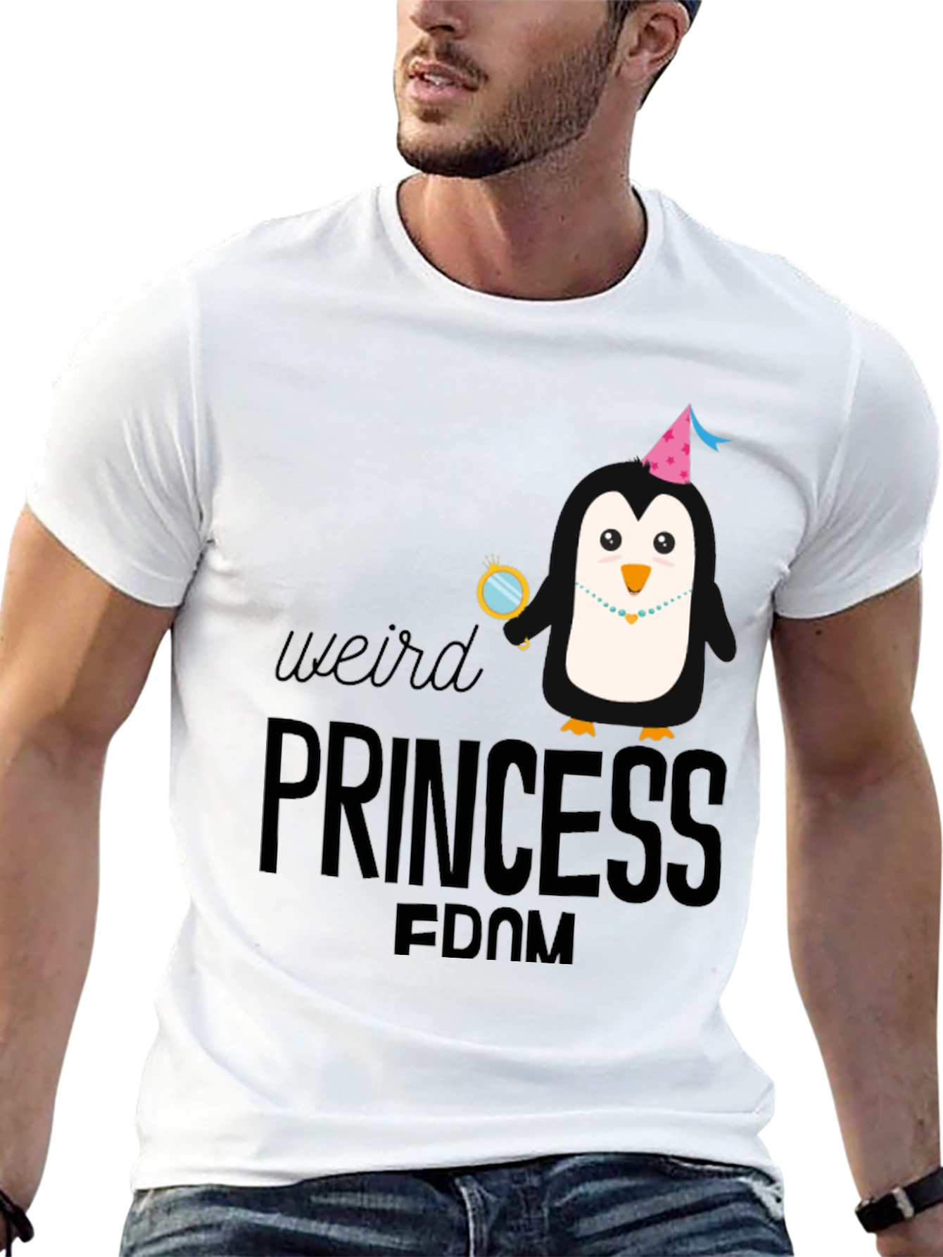 Weird Princess Penguin T-Shirt - Black