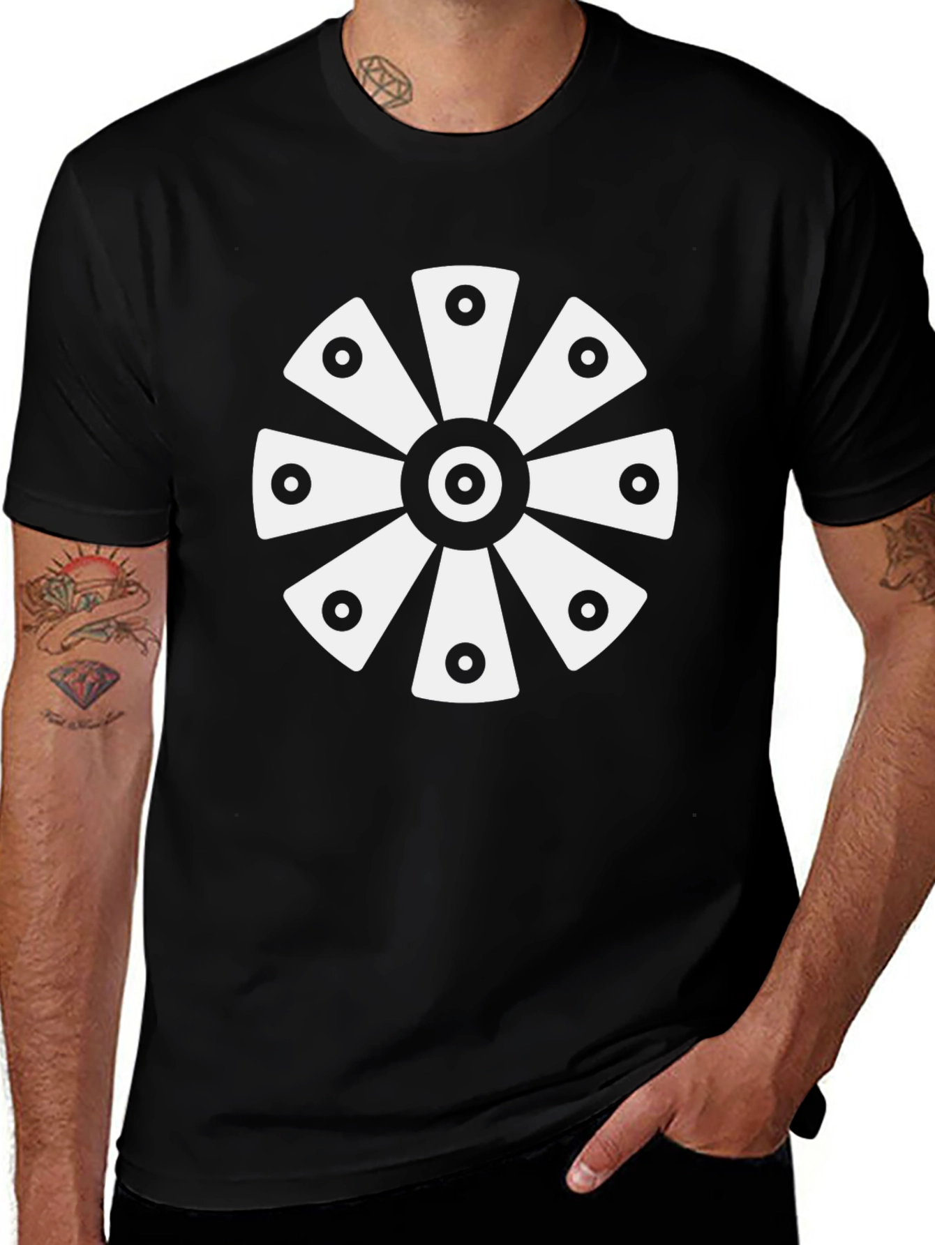 Geometric Black T-Shirt