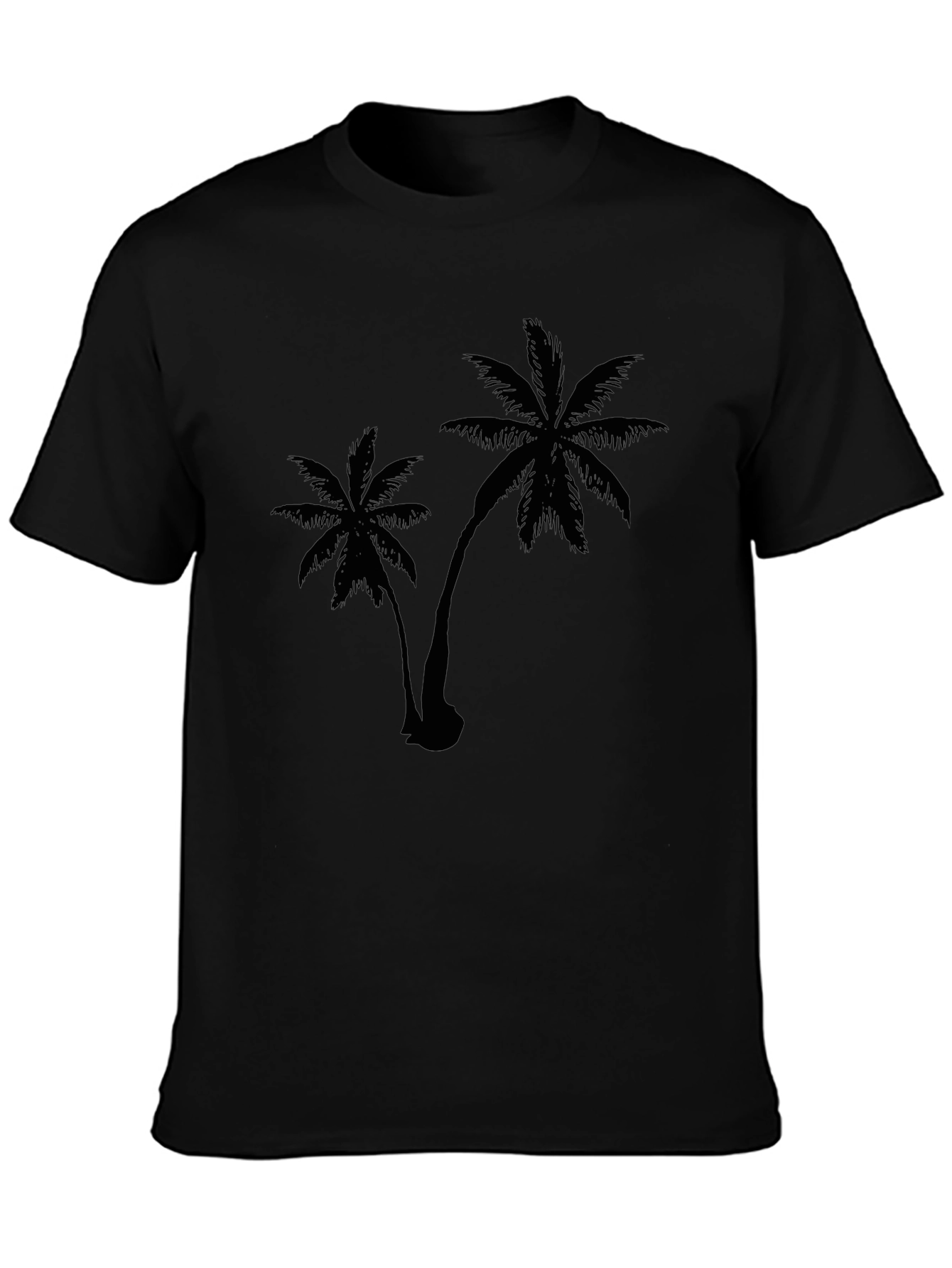 Mens Black Palm Tree Graphic T-Shirt