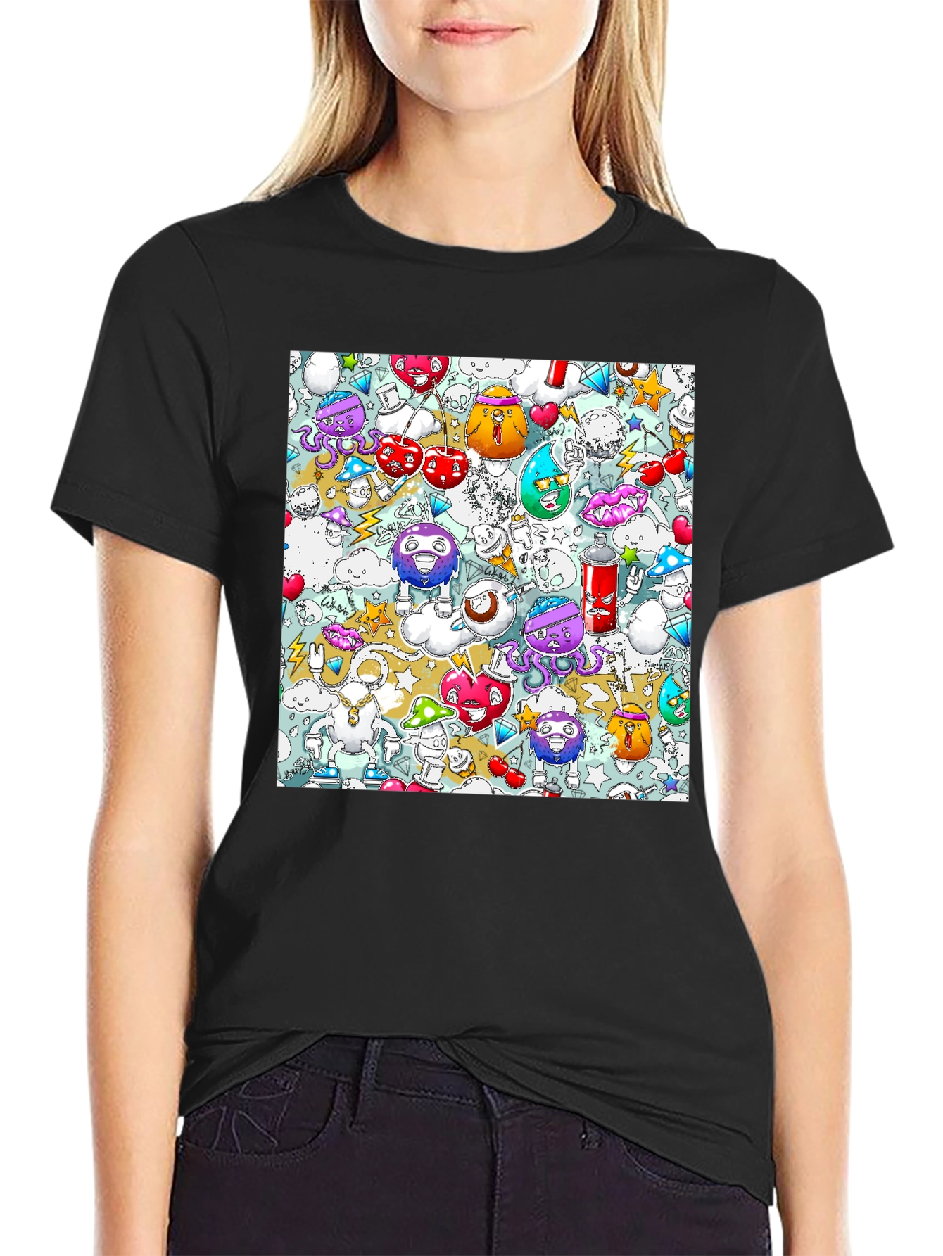 Doodle Cartoon T-Shirt Unique Funky Design