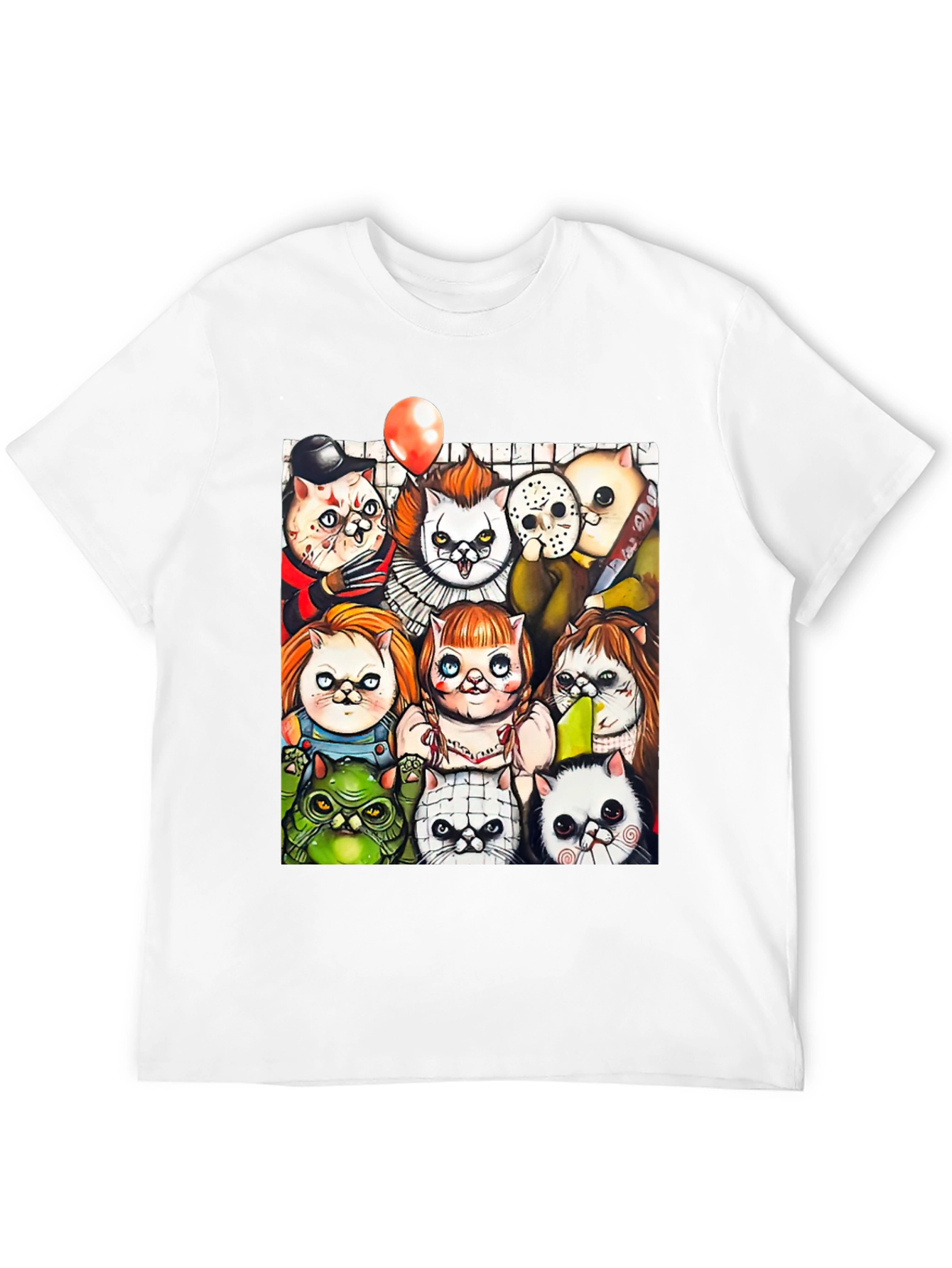 Horror Movie Cats Black T-Shirt
