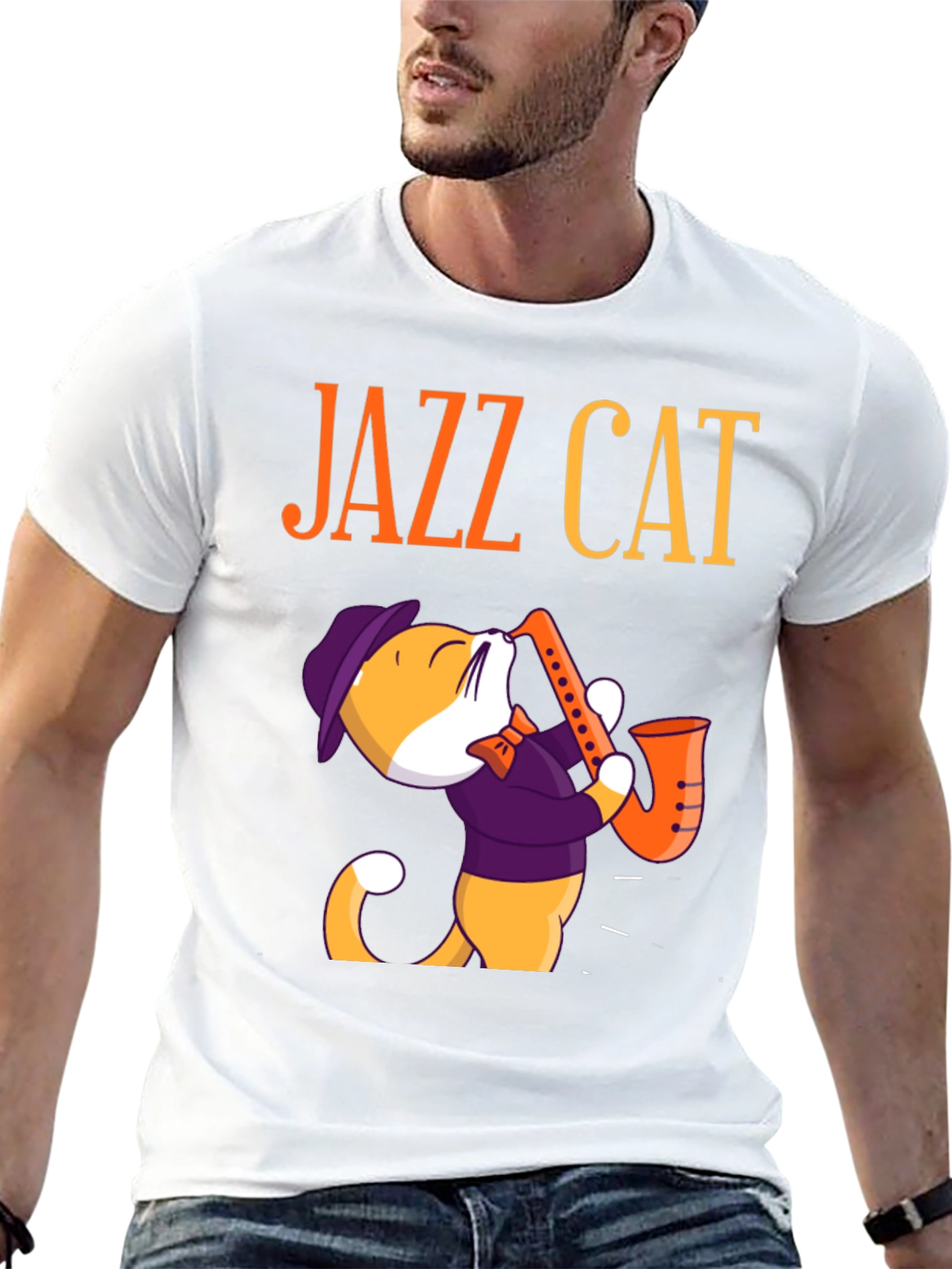 Jazz Cat Graphic T-Shirt
