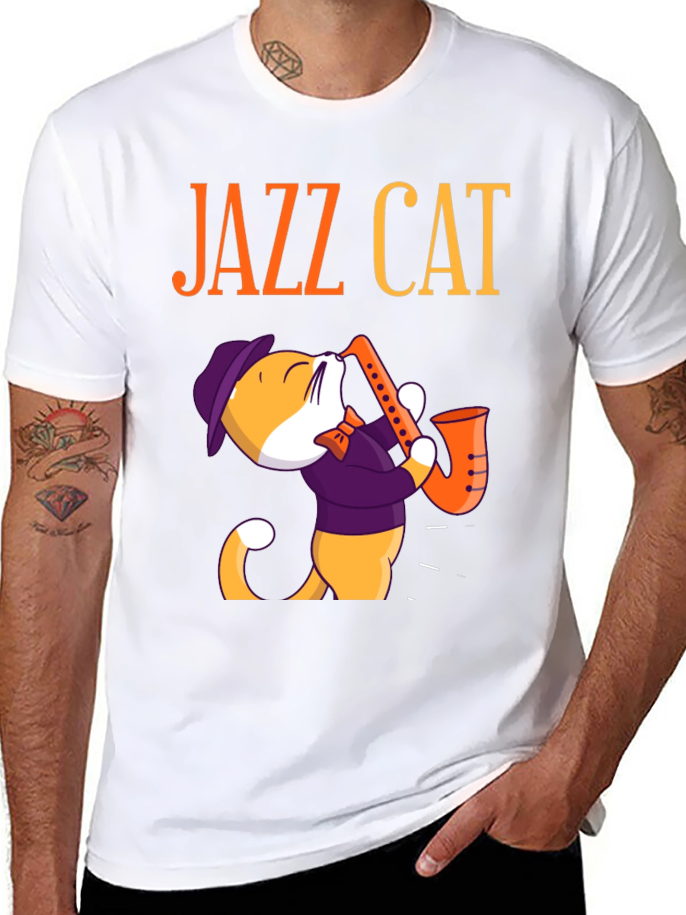 Jazz Cat Graphic T-Shirt