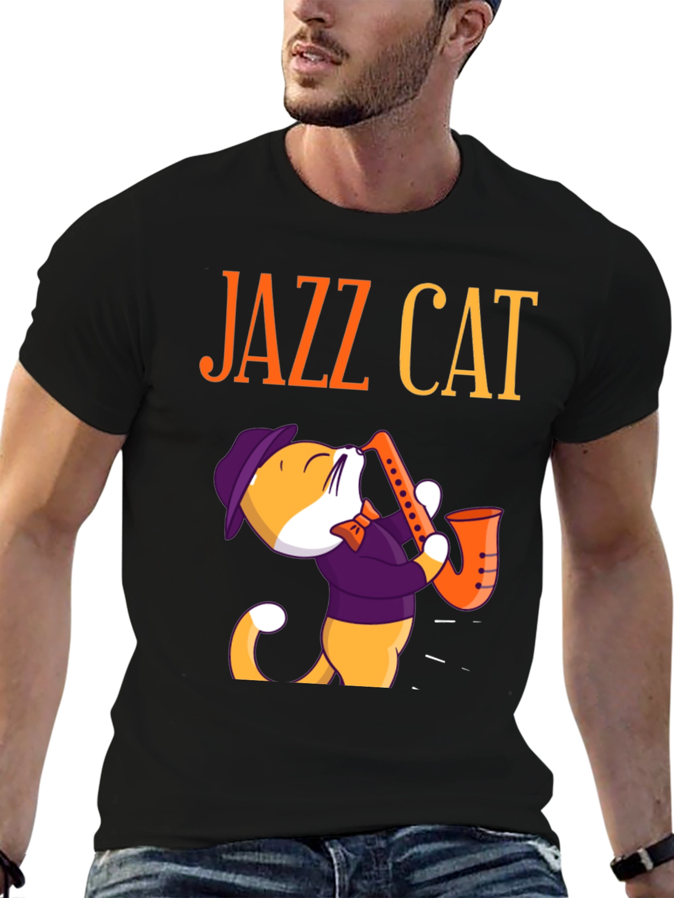 Jazz Cat Graphic T-Shirt
