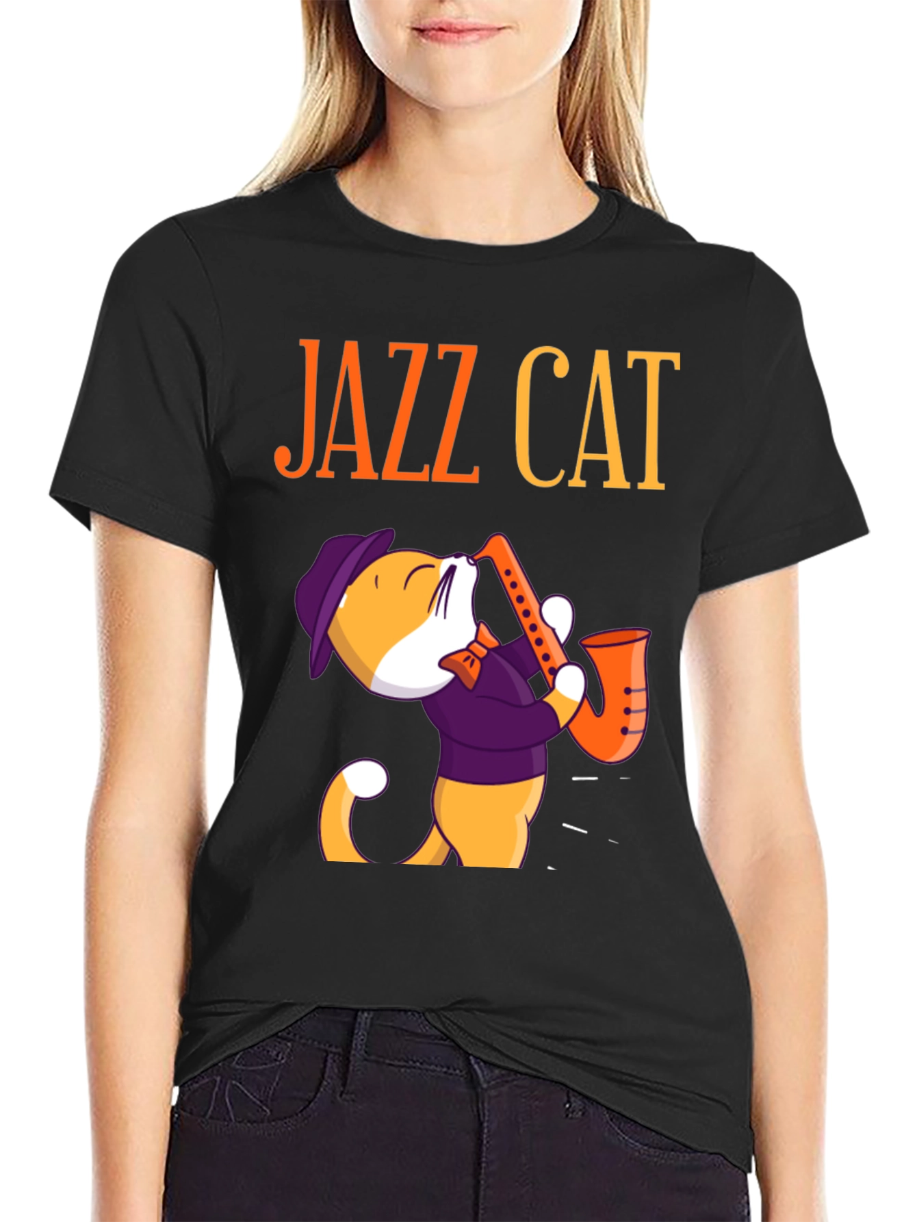 Jazz Cat Graphic T-Shirt