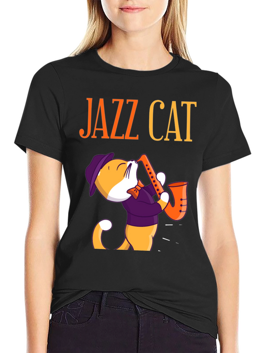 Jazz Cat Graphic T-Shirt