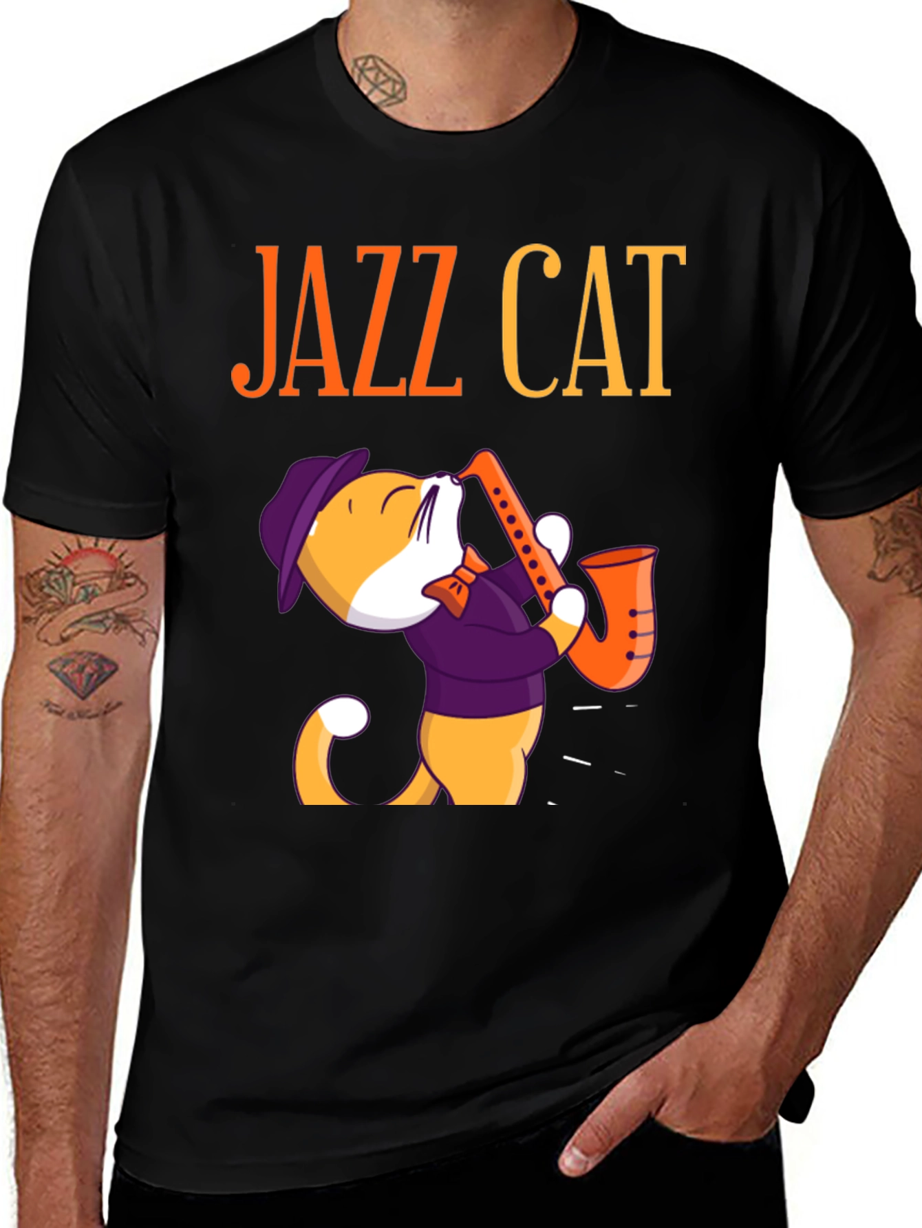Jazz Cat Graphic T-Shirt