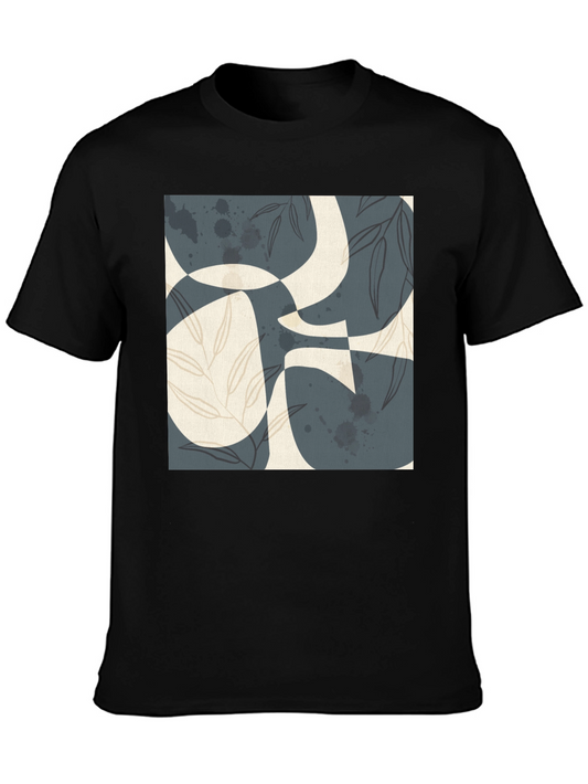 Abstract Art Print Black T-Shirt - Modern Graphic Tee