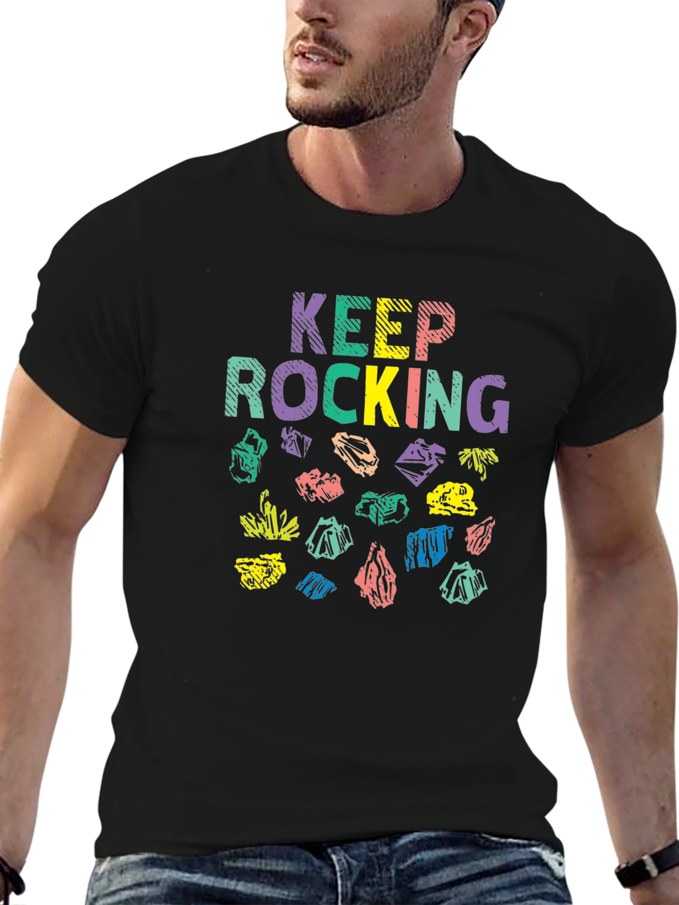 Keep Rocking Graphic Tee - Mineral Print T-Shirt