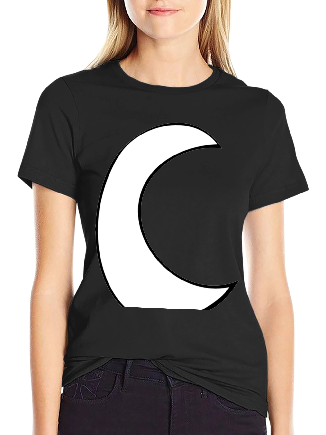 Moon Crescent Black Graphic Tee
