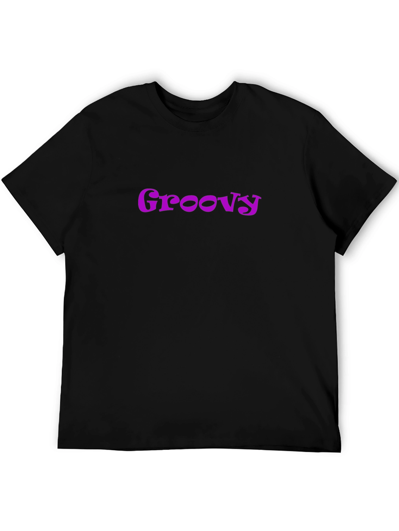 Groovy Retro Style Graphic Tee - Black