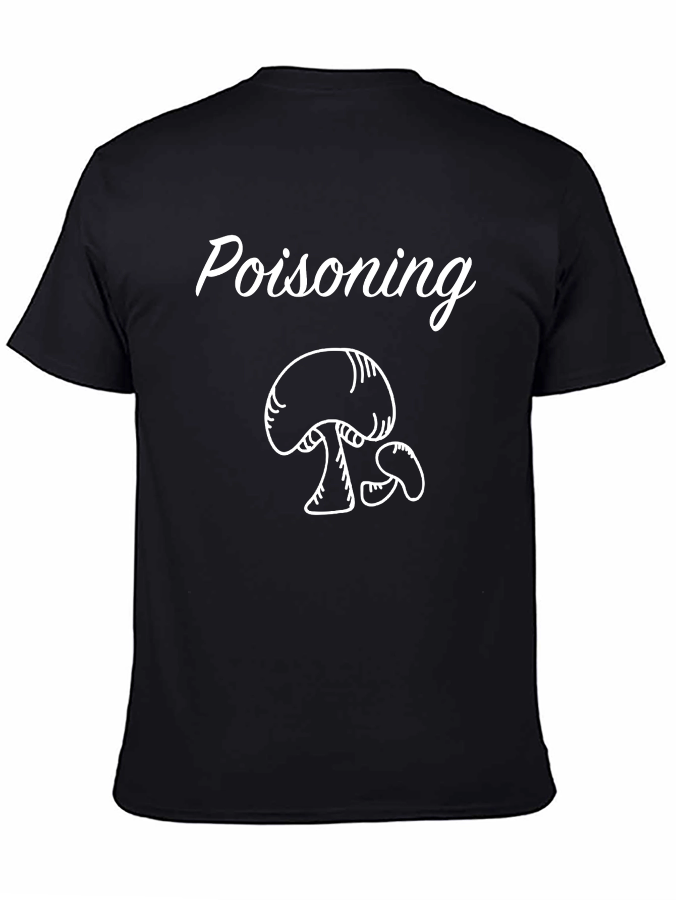 Poisoning Mushroom Graphic Black T-Shirt