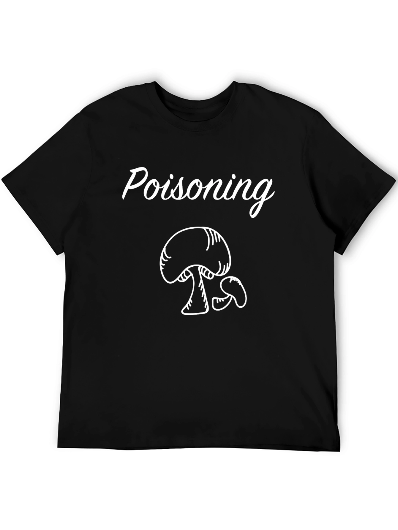 Poisoning Mushroom Graphic Black T-Shirt