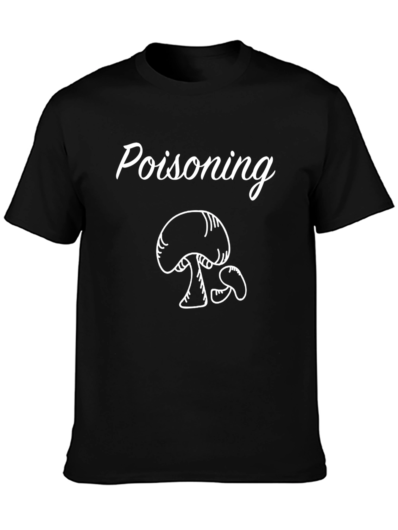 Poisoning Mushroom Graphic Black T-Shirt