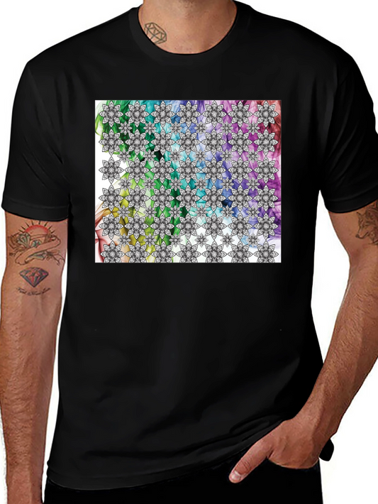 Floral Rainbow Pattern T-Shirt