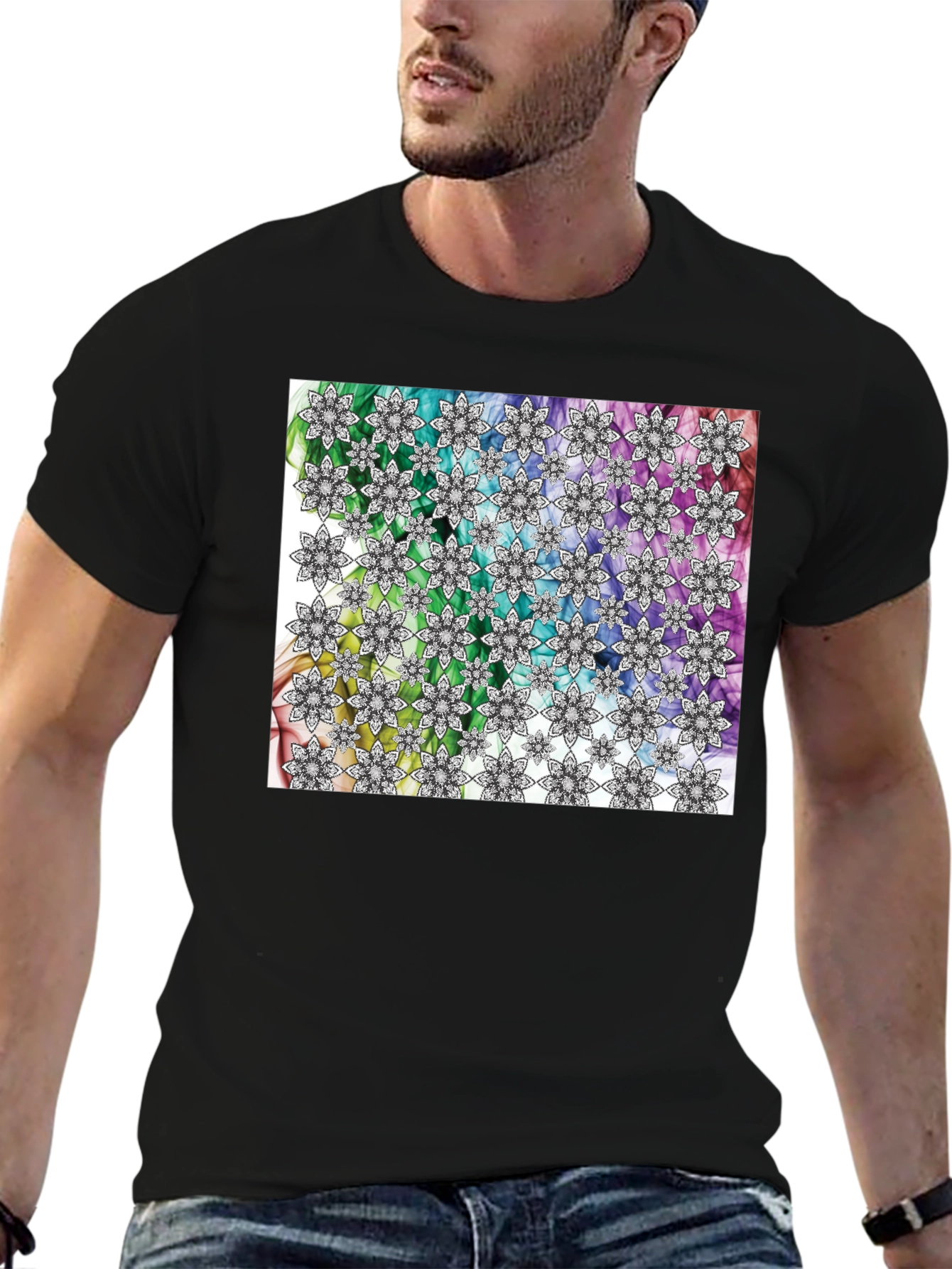 Floral Rainbow Pattern T-Shirt