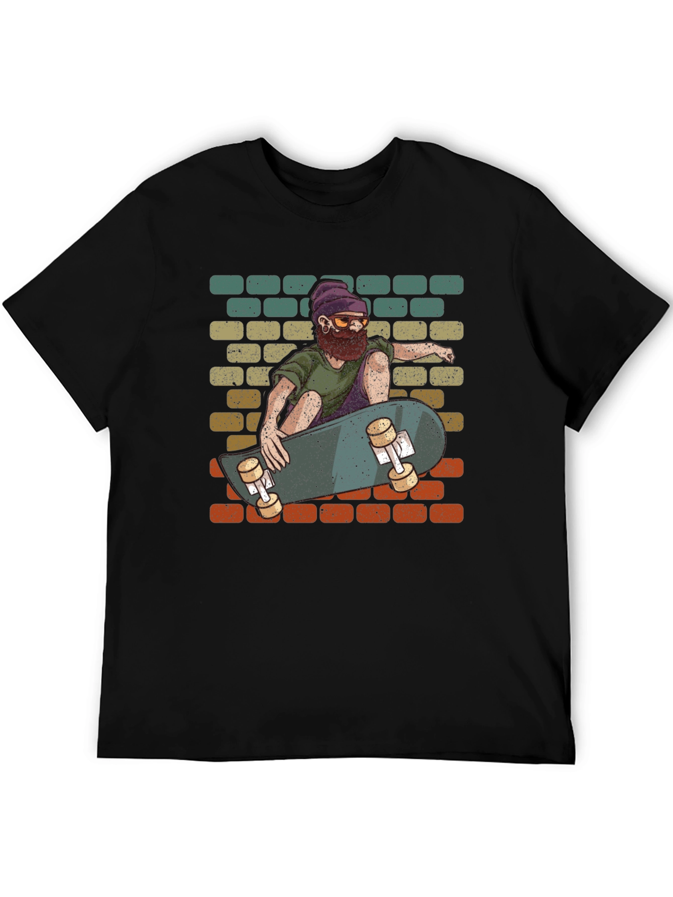 Skateboarding Dude Graphic Tee - Cool Retro Design