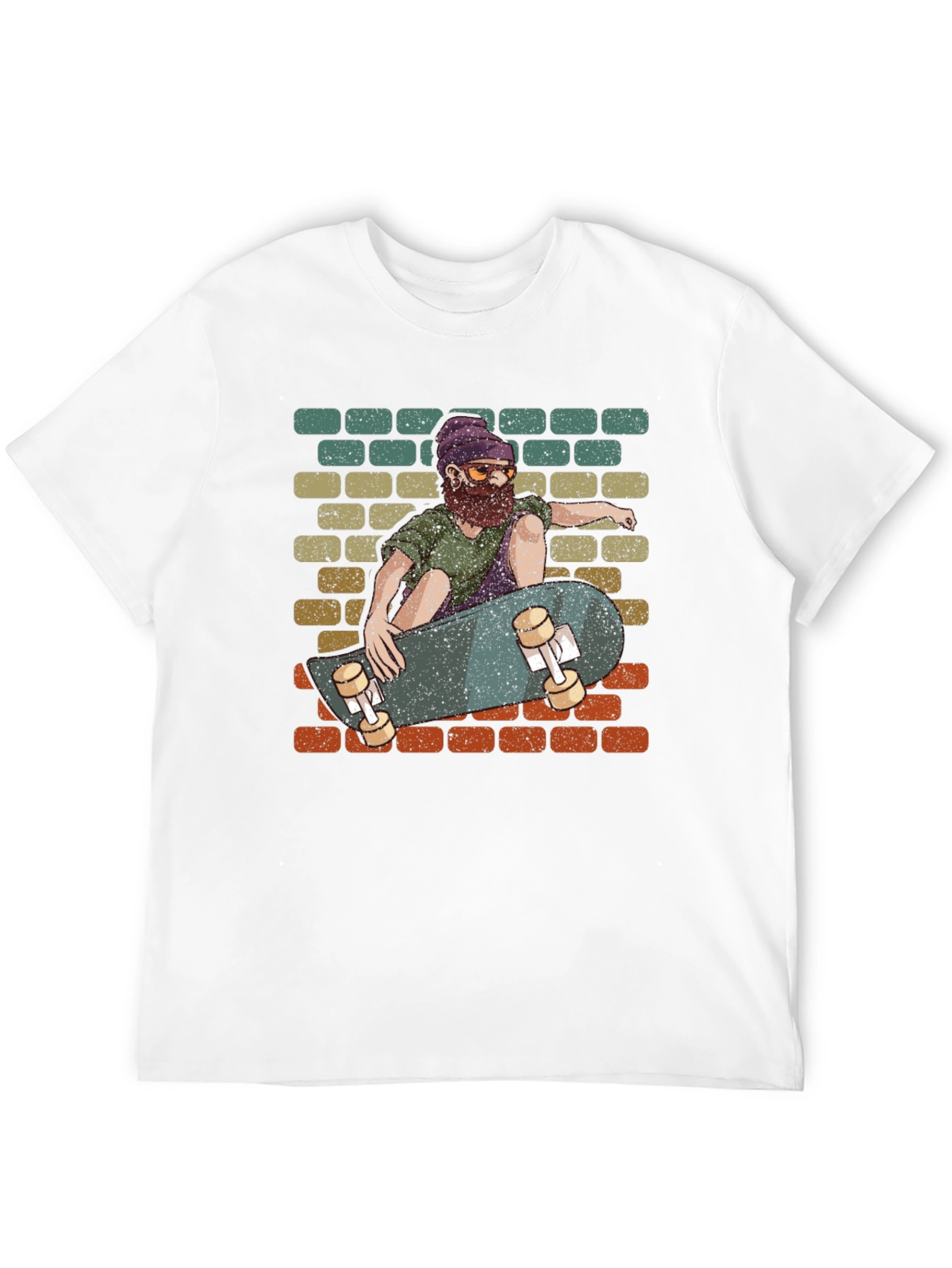 Skateboarding Dude Graphic Tee - Cool Retro Design