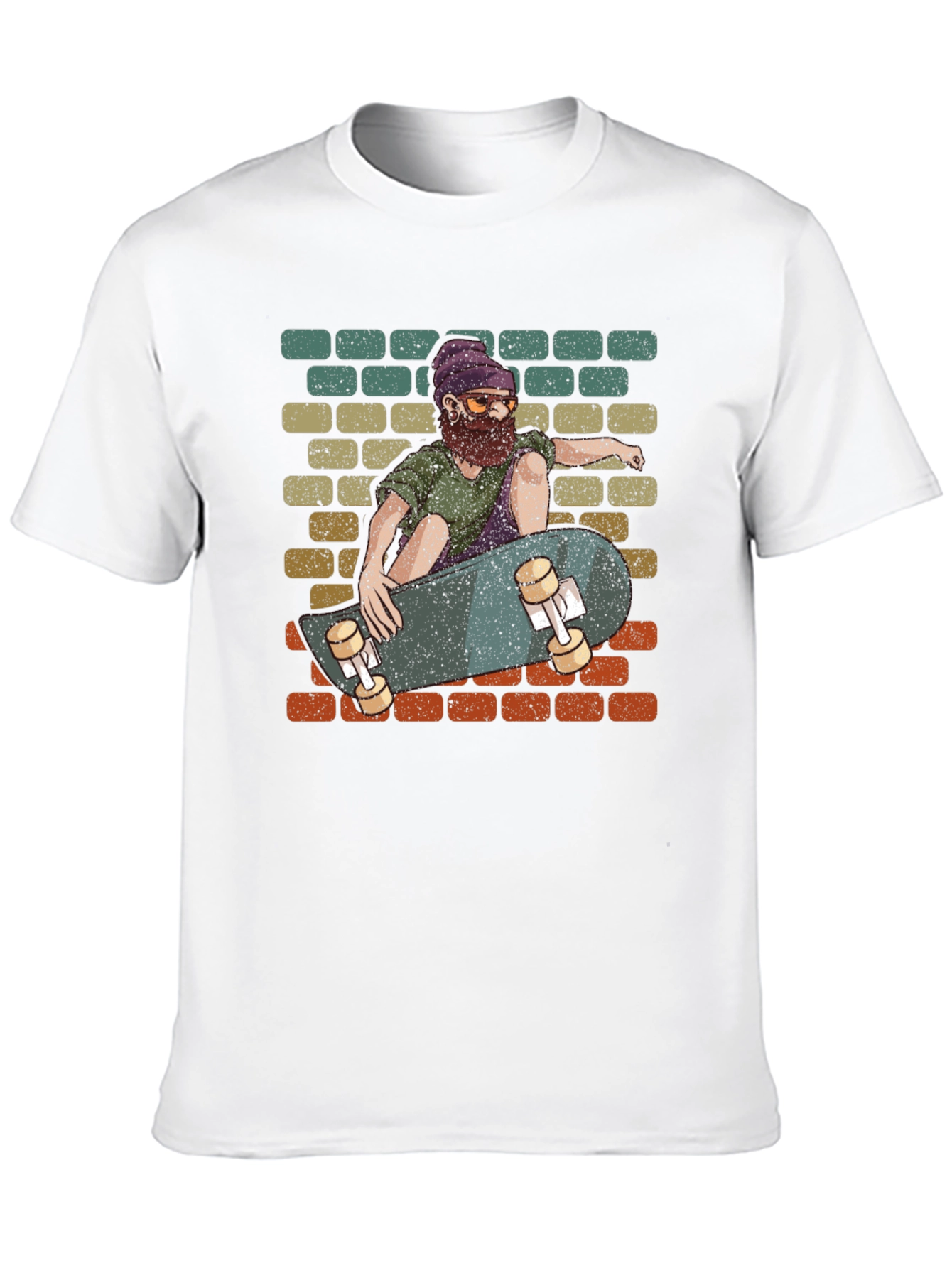 Skateboarding Dude Graphic Tee - Cool Retro Design
