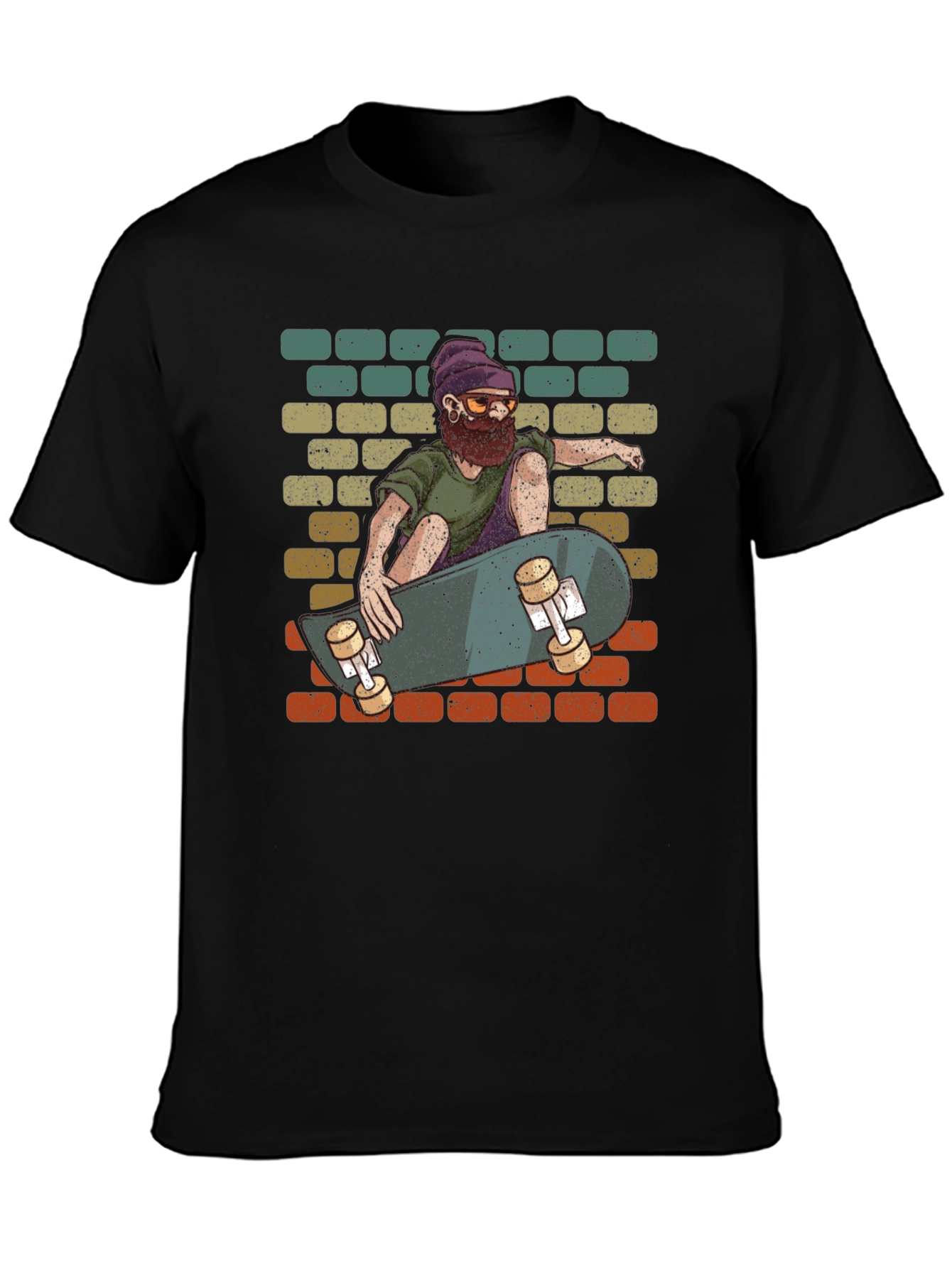 Skateboarding Dude Graphic Tee - Cool Retro Design