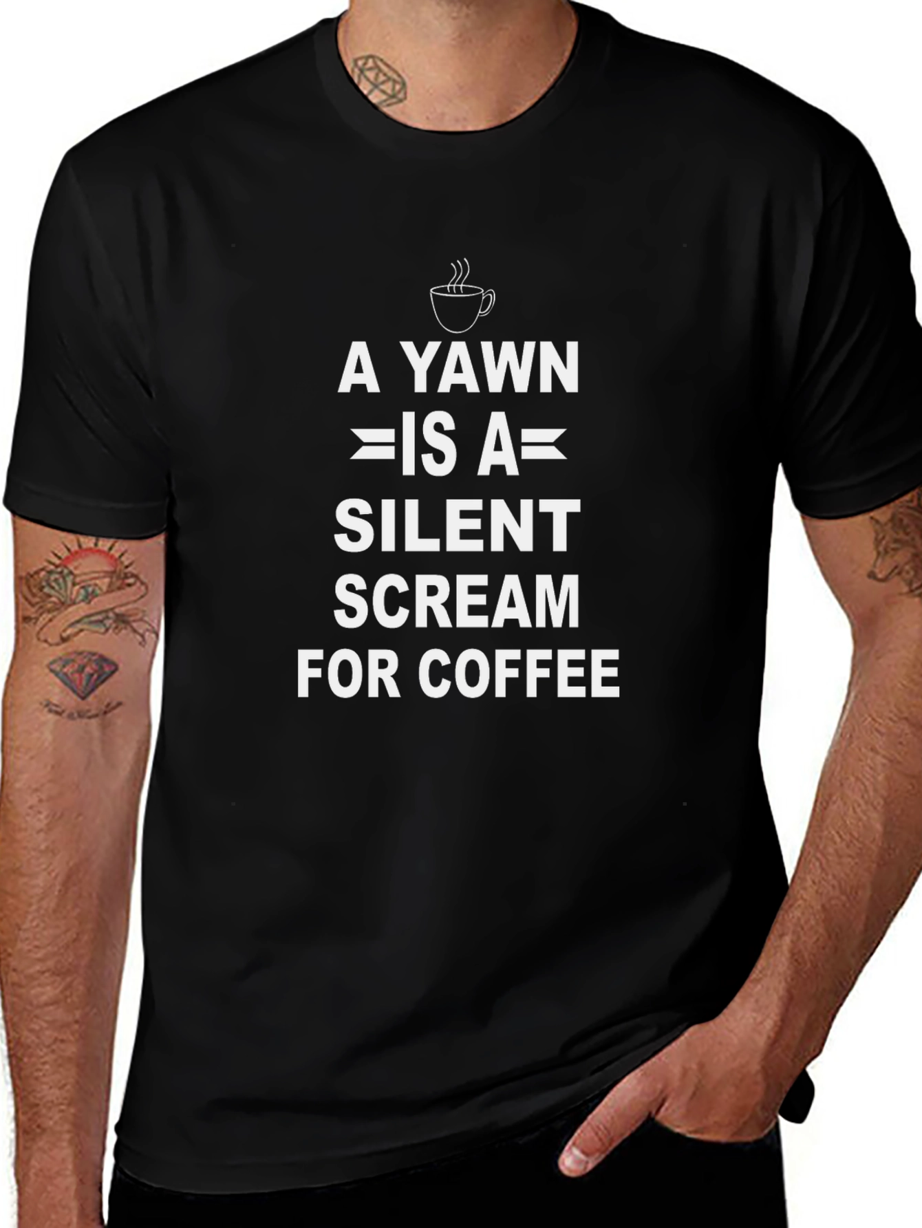Coffee Lover T-Shirt: A Yawn is a Silent Scream!