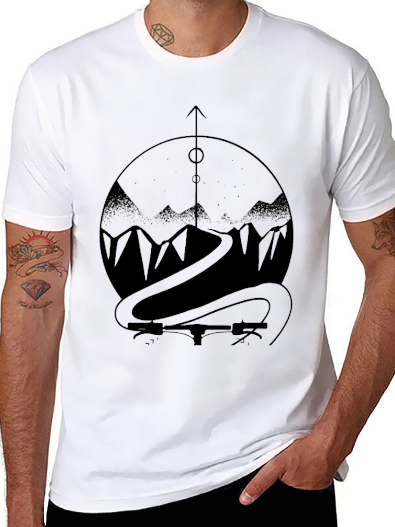 Mountain Bike Ride T-Shirt - Black Graphic Tee