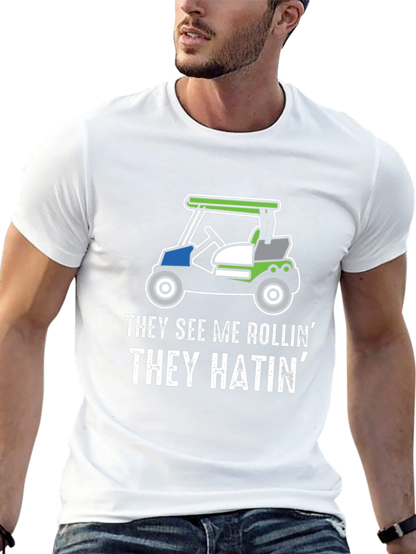 They See Me Rollin Golf Cart Graphic Tee