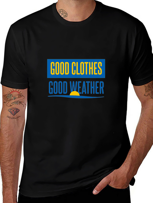 Good Clothes Good Weather Black Graphic T-Shirt