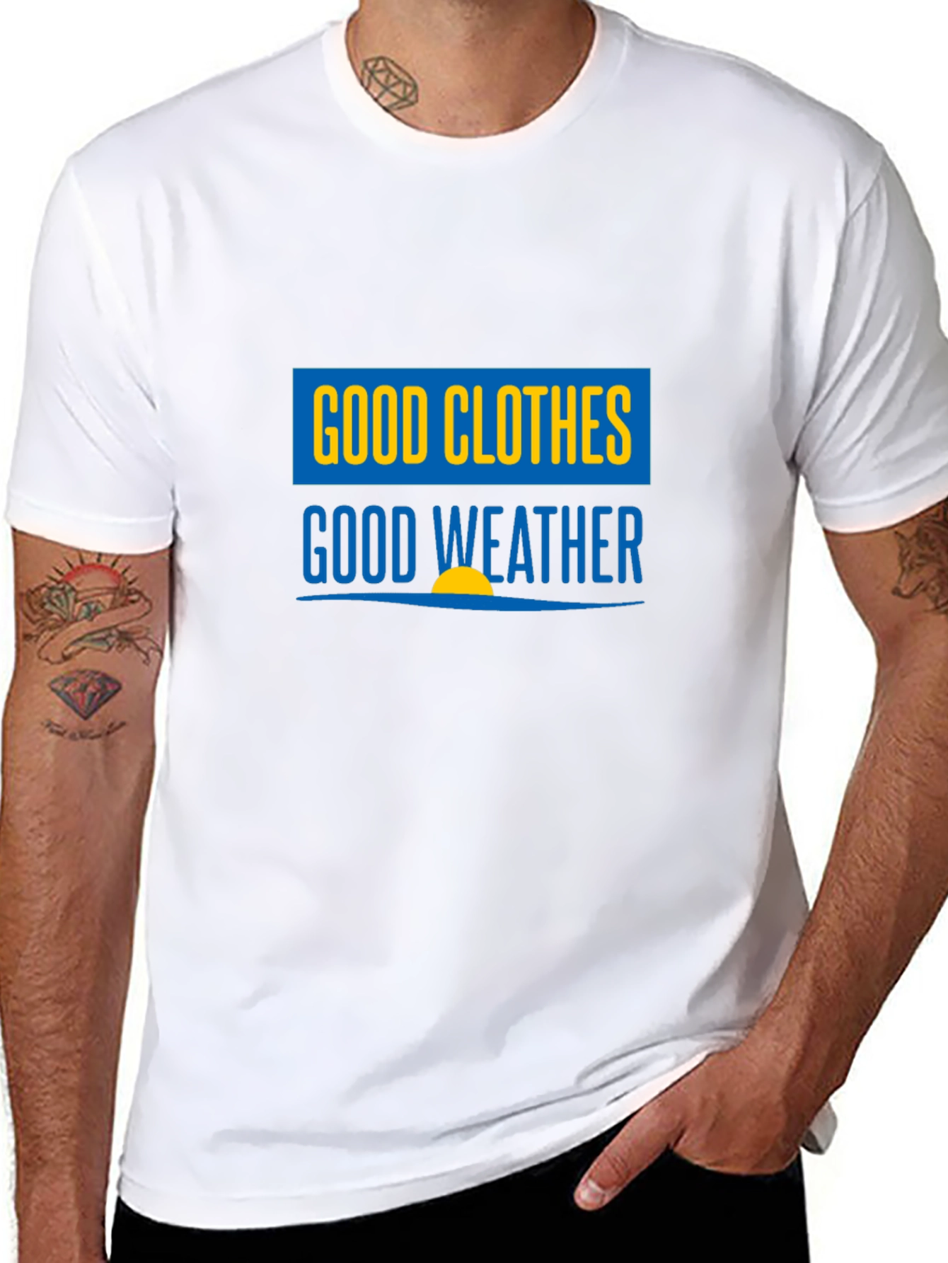 Good Clothes Good Weather Black Graphic T-Shirt