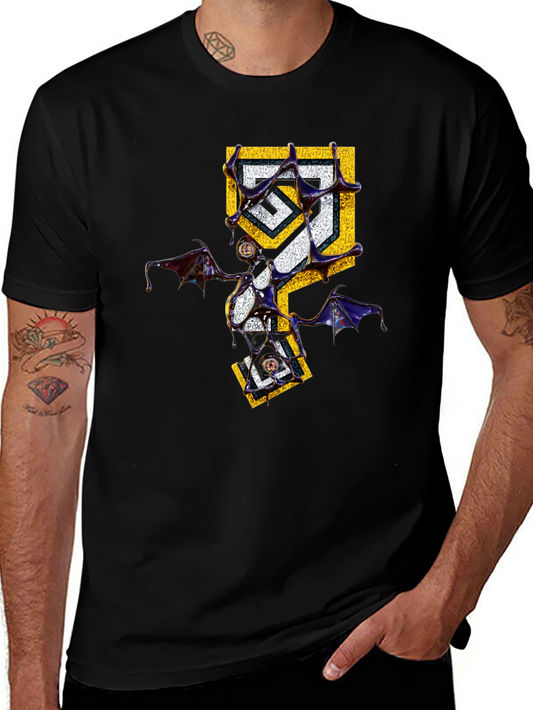 Edgy Graphic Tee - Unique Winged Design